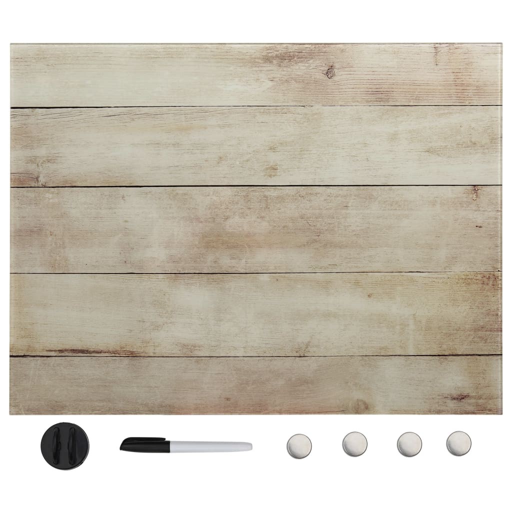Wall Mounted Magnetic Board Glass 60x80 cm